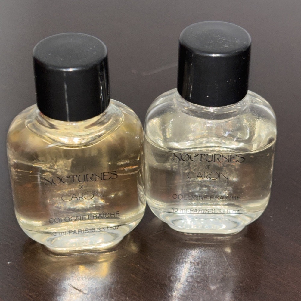 Vintage Nocturnes de Caron Cologne Fraiche .33 oz 10 ml Mini Splash Lot Of 2